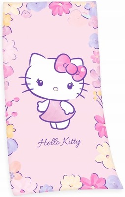 Ręcznik Hello Kitty 75x150 Różowy Kąpielowy Kotek