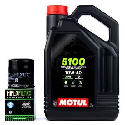 Olej silnikowy MOTUL 5100 10W40 4T 4l MA2 + filtr HifloFiltro HF138