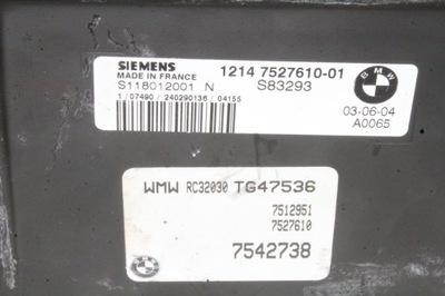 Бортовой компьютер двигателя mini cooper r50, r53 7527610 1.4l бензиновый 55kw 2003 фото №1