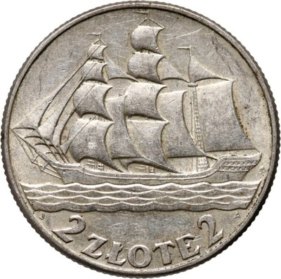 II RP, 2 złote 1936, Żaglowiec, st. 2/2+