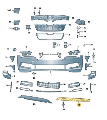 ELEMENTO ZAMYKAJACY PARAGOLPES PARTE DELANTERA SKODA SUPERB 3FL  