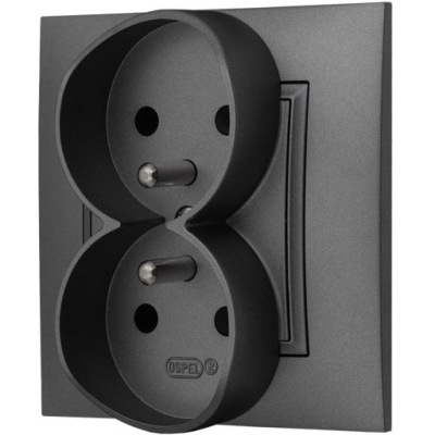 GNIAZDO GNIAZDKO PODWÓJNE SZARE Z BOLCEM