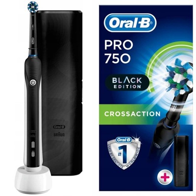 SZCZOTECZKA ELEKTRYCZNA DO ZBÓW BRAUN ORAL-B PRO 750 BLACK EDITION ETUI