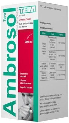 Ambrosol TEVA syrop wykrztuśny 30 mg 200 ml