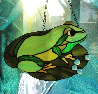 Żaba witraż Tiffany symbol szczęścia, prezent
