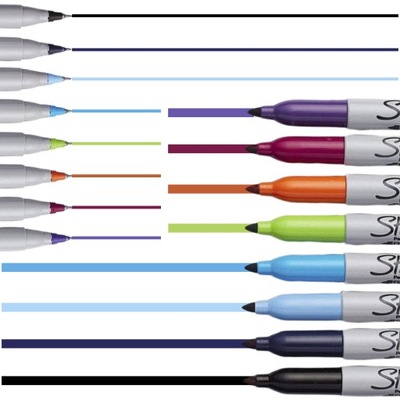Pisaki dwustronne permanentne markery Sharpie Twin zakreślacze 8 kolorów