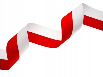 Wstążka tasiemka rypsowa orderowa biało-czerwona 20mm flaga