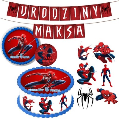 ZESTAW TOPPER OPŁATEK GIRLANDA SPIDERMAN MARVEL Z2