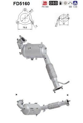 As fd5160 фільтр dpf euro 5 do mitsubishi asx gaw фото №1