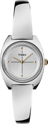 Zegarek damski bransoletka srebrna Timex elegancki