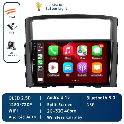 NAVEGACIÓN GPS PARA MITSUBISHI PAJERO 4 V80 V90 2006-2014 RADIO DE AUTOMÓVIL CARPLAY  