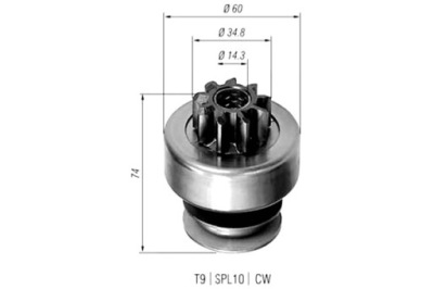 Шестерня, стартер magneti marelli 940113020101 фото №1