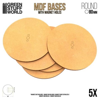 MDF Bases - Round 80 mm podstawki pod figurki