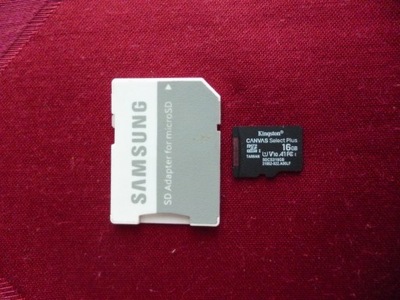 Karta pamięci SD microsd Kingston 16 GB + adapter
