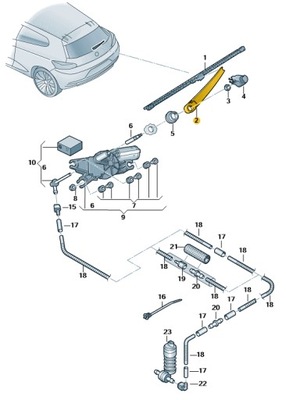 Рычаг дворники задняя volkswagen scirocco оригинал фото №1