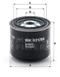 FILTRO COMBUSTIBLES MANN-FILTER WK811/86 WK81186  