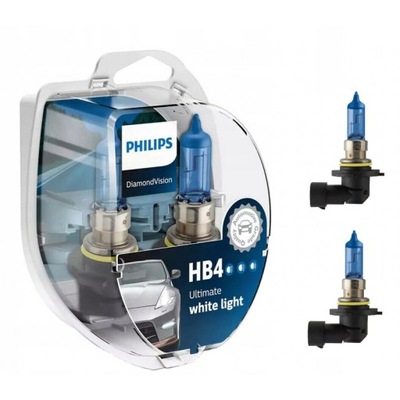 ЛАМПОЧКИ HB4 PHILIPS DIAMOND НОЧНОГО ВИДЕНЬЯ 12V 51W P22D 2 ШТУКИ. БЕЛЫЕ СТОП СИГНАЛ