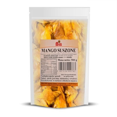 MANGO SUSZONE PASKI 500 g naturalne bez dodatku cukru