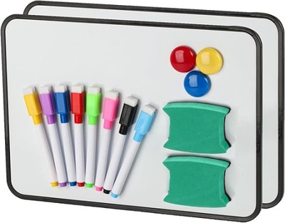 TABLICA MAGNETYCZNA SUCHOŚCIERALNA A4 2 SZUKI Z PISAKAMI