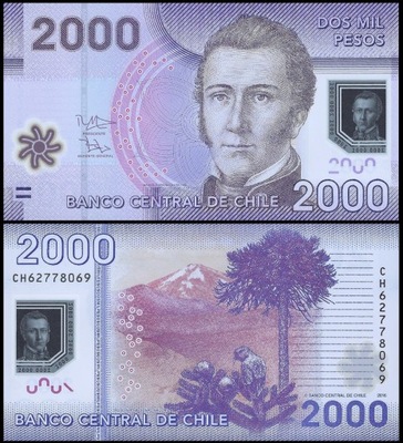 Chile 2000 Pesos 2016 P-162 UNC Polimer