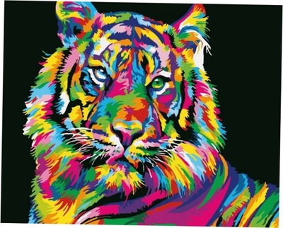 Malowanie po numerach Tygrys kolorowy 40x50cm