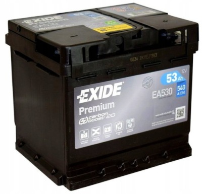 Акумулятор exide premium ea530 53ah 540a p+ фото №1