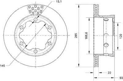 TOMEX BRAKES ДИСКИ ТОРМОЗНЫЕ ТОРМОЗНЫЕ 2 ШТУКИ. MERCEDES SPRINTER 408-416 ЗАД