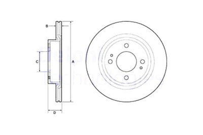 DELPHI DISCOS DE FRENADO 2 PIEZAS PARTE DELANTERA MITSUBISHI MIRAGE SPACE STAR VI  