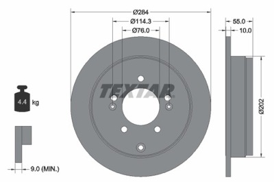 TEXTAR 92271003 ДИСК ТОРМОЗНОЙ