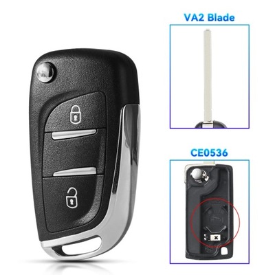 Ce0536 ce0523 modified flip remote key shell for peugeot 307 408 308 26963 фото №1