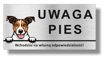 Tabliczka UWAGA PIES - JACK RUSSELL TERRIER