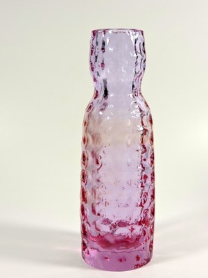 Wazon różowe szkło artystyczne design 1970