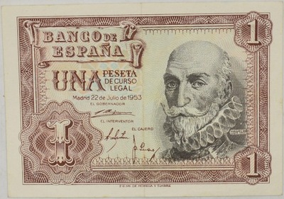 1.Hiszpania, 1 Peseta 1953, P.144.a, St.2
