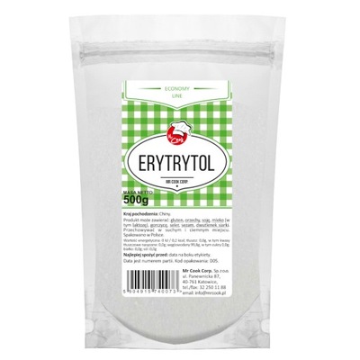 ERYTRYTOL 500g Naturalny Słodzik ERYTROL Zero Kcal