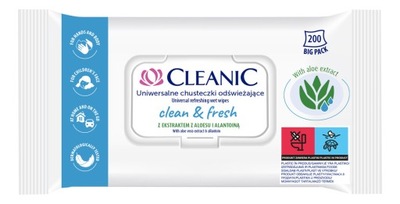 Cleanic Clean&Fresh Chusteczki nawilżane200szt