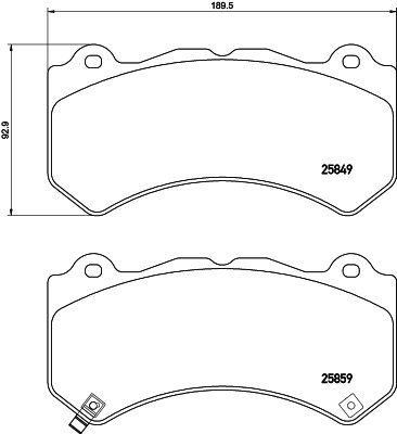 PADS BRAKE FRONT FRONT BREMBO CADILLAC CHEVROLET/DODGE/JEEP/NISSAN  