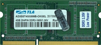 Pamięć RAM SO-DIMM DDR3 ATLA 4GB RAM PC3L-12800S 1600MHz AD3SST4GG5WB-CKGEL
