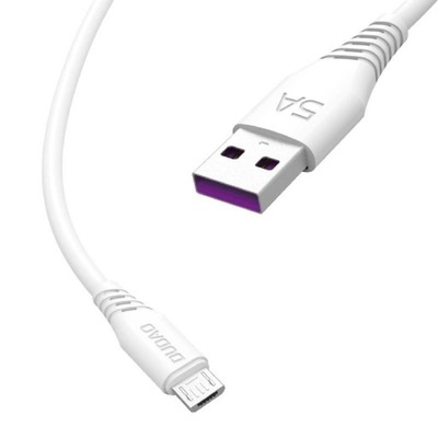 Dudao przewód kabel USB / micro USB 5A 1m biały