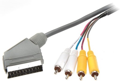 Przewód kabel 4xRCA (CINCH) - SCART (Euro) 2m