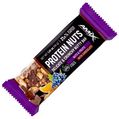 PROTEIN NUTS ORZECHOWY MIX Z OWOCAMI, Baton z orzechami Protein Nuts Amix