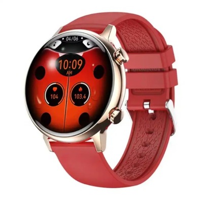zegarek smartwach damski złoty okrągły AMOLED smartband smartwatche damskie