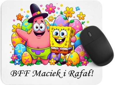Podkładka pod mysz WIELKANOC SPONGEBOB i inni bohaterowie! Z DEDYKACJĄ