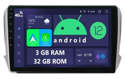 NAWIGACJA RADIO 2DIN ANDROID PEUGEOT 208 3/32 GB DSP CARPLAY LTE