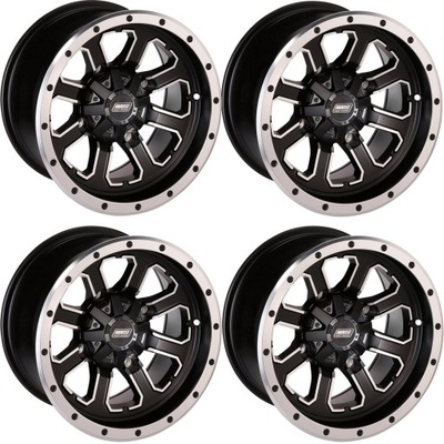 JUEGO DISCOS MOOSE 14X8 4/156 4+4 NEGRAS POLARIS  