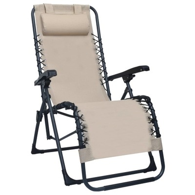 Składane krzesło tarasowe, kremowe, textilene