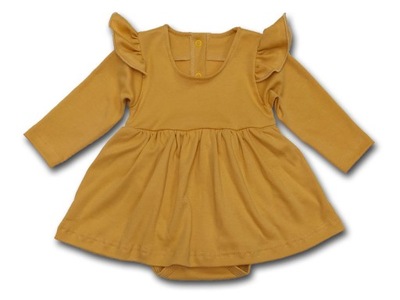 Body sukienka niemowlęce z falbanka Miodowe 74