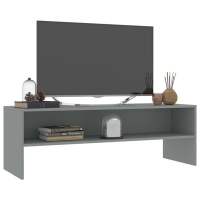 Szafka pod TV, szara, 120x40x40 cm, materiał drewnopochodny