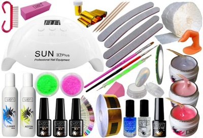 ZESTAW STARTOWY DO PRZEDŁUŻANIA PAZNOKCI Z LAMPĄ