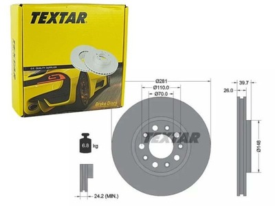 TEXTAR DISCOS DE FRENADO PARTE DELANTERA 92230103  