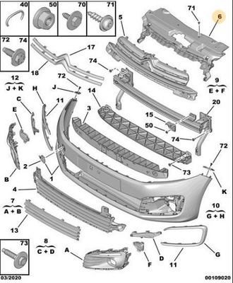 Накладка поперечина передній 9816045580 фото №1